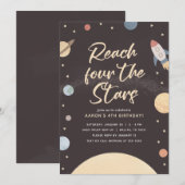 Invitation Atteindre quatre étoiles Espace extra-atmosphériqu (Devant / Derrière)