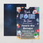 Invitation Atteindre QUATRE Les Étoiles Espace Extérieur Quat (Devant / Derrière)