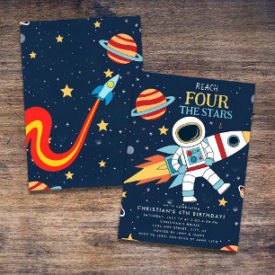 Invitation Atteindre Quatre The Stars Space Anniversaire Invi