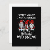 Invitation Attendez Ce Que J'Ai Attitude Gnome Neige Noël (Devant / Derrière)