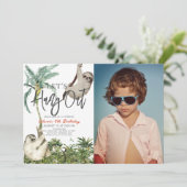 Invitation Attendons la photo de l'Anniversaire de enfant de  (Debout devant)