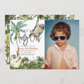 Invitation Attendons la photo de l'Anniversaire de enfant de  (Devant / Derrière)