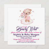 Invitation Attends, Baby shower (Devant / Derrière)