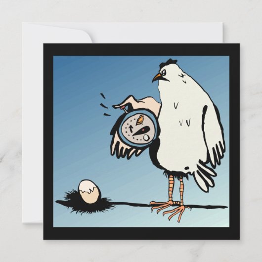 Invitation attendue au Baby shower de poulet (Devant)