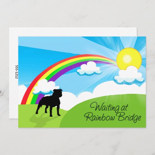 Invitation Attente au pont Pitbulls en arc-en-ciel (Devant / Derrière)