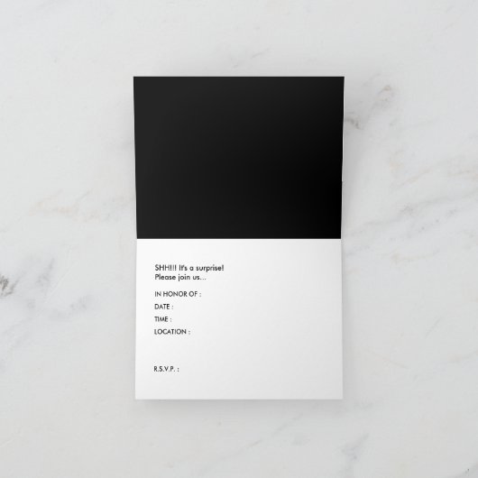 Invitation attente dans l'obscurité : fête surprise ! (Intérieur)