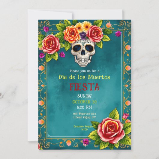 Invitation 💀🎉 Attentes de tombe en aquarelle (Devant)