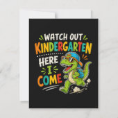 Invitation Attention maternelle j'arrive Dino (Dos)