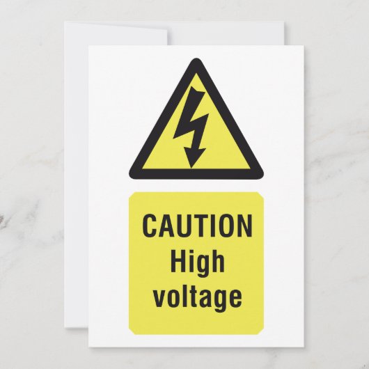 Invitation Attention Signal d'avertissement haute tension Inv (Devant)