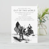 Invitation Atterrissage sur la Lune personnalisé (Debout devant)