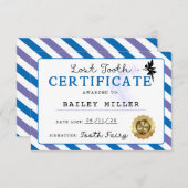 Invitation Attestation de dents perdues pour les fées de dent (Devant / Derrière)