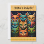 Invitation Attitude colorée Chat Anniversaire (Devant)
