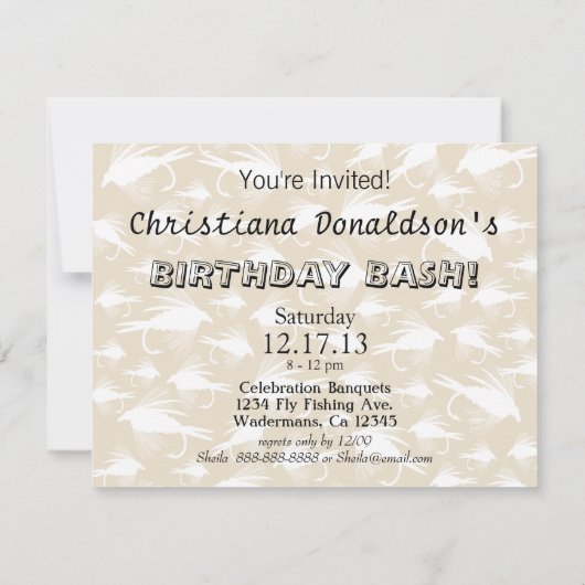 Invitation Attractions à la pêche en vol (Dos)