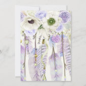 Invitation Attrape-rêve Boho Plumes Lavande Vert (Dos)