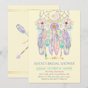 Invitation Attrape-rêve Féerique Bohème Toute Couleur Papier