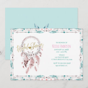 Invitation Attrape-Rêves Bohème Plumeaux Rideau de Mariée Sal