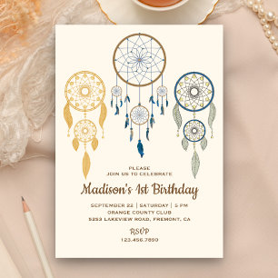 Invitation Attrape-rêves de fête d'anniversaire Tribal Bohème