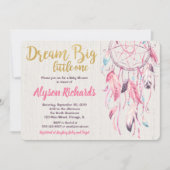 Invitation Attrape-rêves rêve grand petit bébé fille shower (Devant)