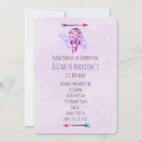 Attrape-rêves Rose Fête d'anniversaire Aquarelle V