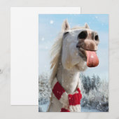 Invitation Attraper des flocons de neige à cheval (Devant / Derrière)