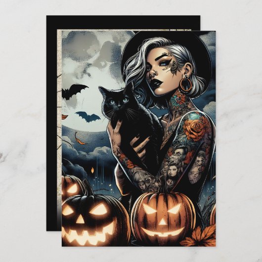Invitation Attraper une chambre | Sorcière à thème Halloween  (Devant / Derrière)