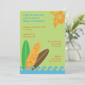 Invitation Attrapez un anniversaire de vague ou une (Debout devant)