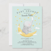 Invitation Attrapez Un Baby shower Etoile Bunny Elephant (Devant)