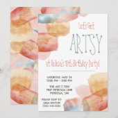 Invitation Attrapons Artsy ! Peinture aquarelle, Art Annivers (Devant / Derrière)