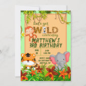 Invitation Attrapons Wild Safari animal fête d'anniversaire I (Devant)