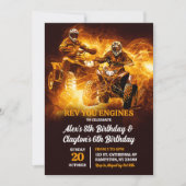 Invitation ATV Four Wheeler Off Road Twins Anniversaire (Devant)