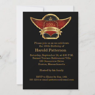 Invitation au 100e anniversaire de Black and Gold