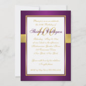 Invitation au 100e anniversaire de Purple, Gold et (Dos)