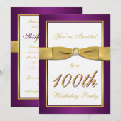 Invitation au 100e anniversaire de Purple, Gold et (Devant / Derrière)