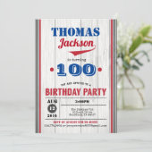 Invitation au 100e anniversaire du baseball. Bois (Debout devant)