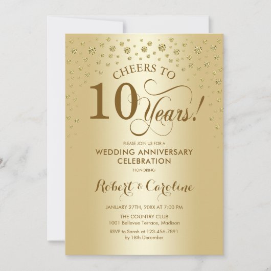 Invitation au 10ème anniversaire de mariage (Devant)