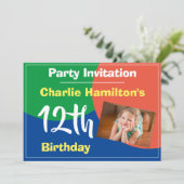 Invitation au 12e anniversaire avec photo (Debout devant)