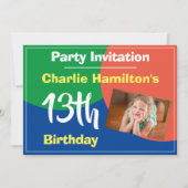 Invitation au 13e anniversaire avec photo (Devant)