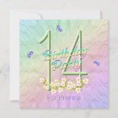 Invitation au 14e anniversaire des papillons Rainb (Devant)