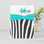 Invitation au 16e anniversaire Aqua, Black, White  (Debout devant)
