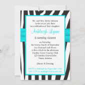 Invitation au 16e anniversaire Aqua, Black, White  (Dos)