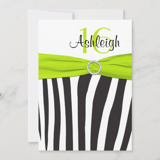 Invitation au 16e anniversaire de Lime, Black, Whi (Devant)