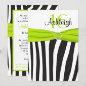 Invitation au 16e anniversaire de Lime, Black, Whi (Devant / Derrière)