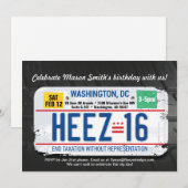 Invitation au 16e anniversaire d'un garçon à Washi (Devant / Derrière)