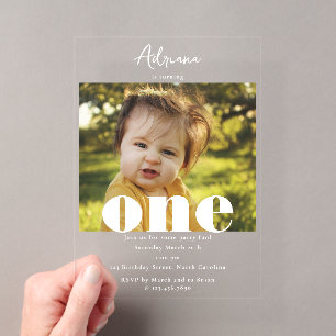 Invitation au 1er anniversaire avec photo