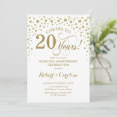Invitation au 20e anniversaire de mariage Gold Whi (Debout devant)