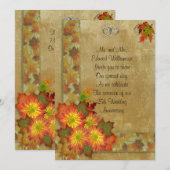 Invitation au 25e anniversaire thème Automne (Devant / Derrière)