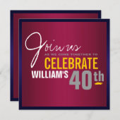Invitation au 40e anniversaire de l'homme (Devant / Derrière)