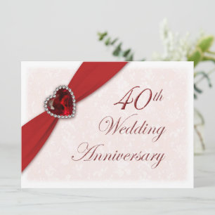 Invitation au 40e anniversaire de mariage en damas