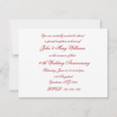 Invitation au 40e anniversaire de mariage en damas (Dos)