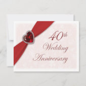 Invitation au 40e anniversaire de mariage en damas (Devant)